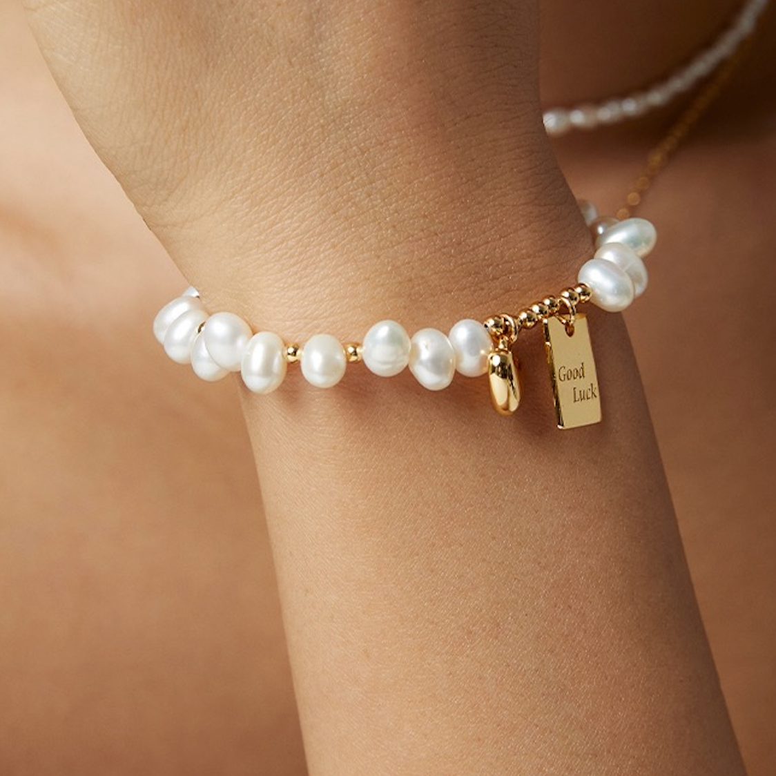 Lucky Heart Pearl Bracelet
