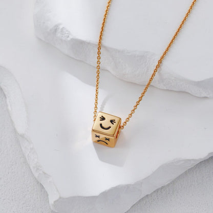 S925 Silver Square Emoji Necklace