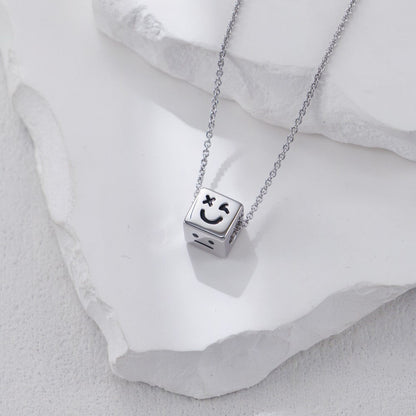 S925 Silver Square Emoji Necklace