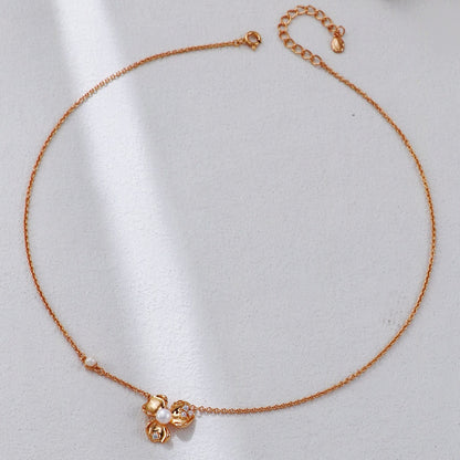 S925 Silver Petal Necklace