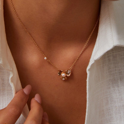 S925 Silver Petal Necklace